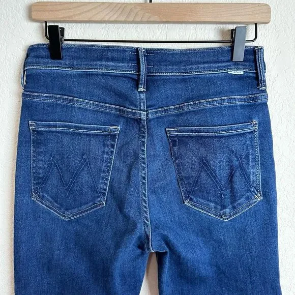 MOTHER Women's Straight Leg Jeans - Dark Blue - Picture 10 of 15